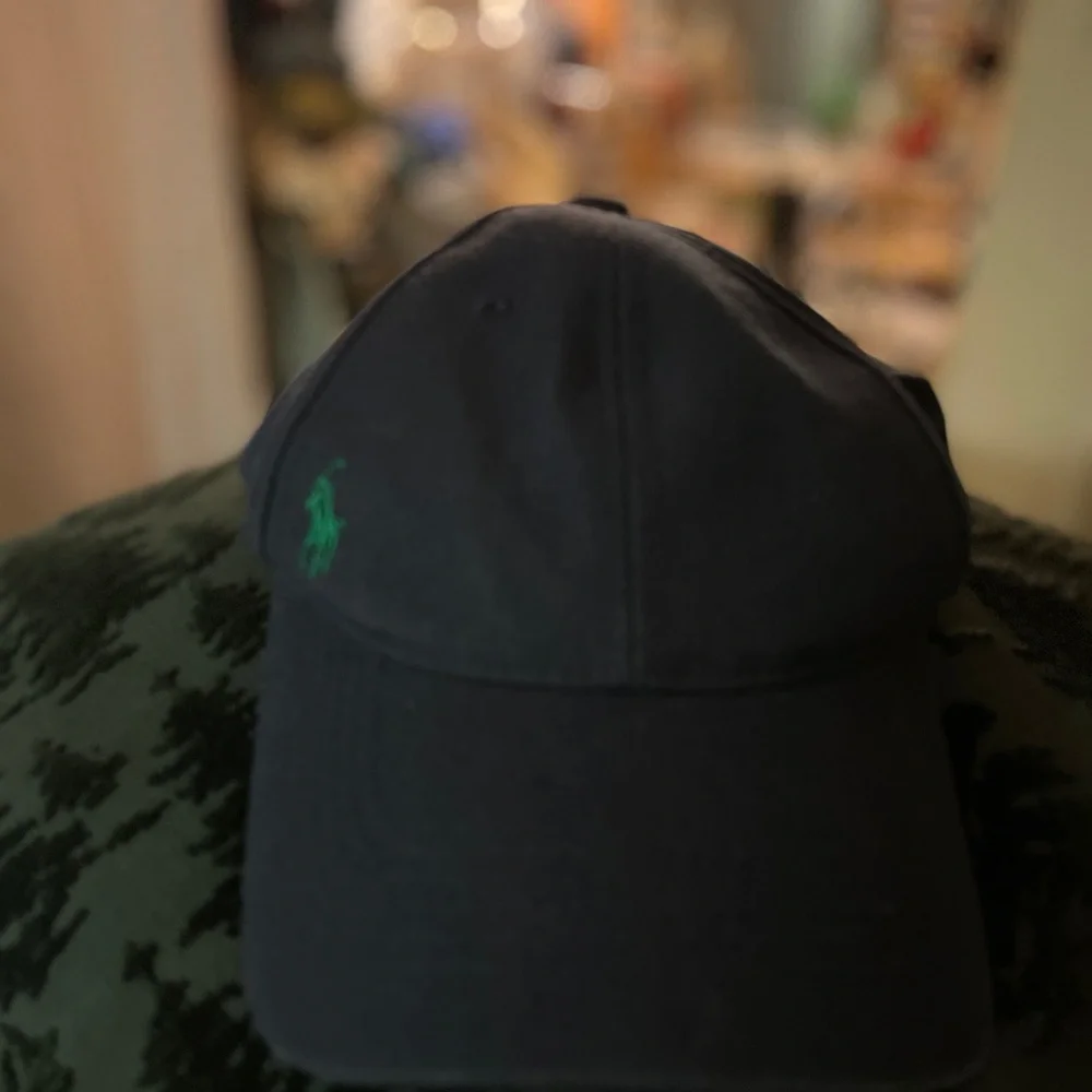 Navy Ralph Lauren navy Cap with‎ Green Logo