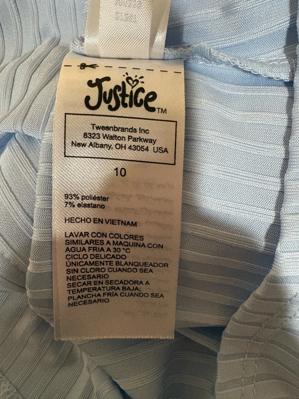 Justice light blue