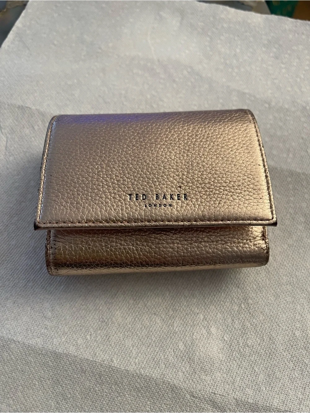 Ted Baker Rose Gold Pebbled Leather Men's Card Holder