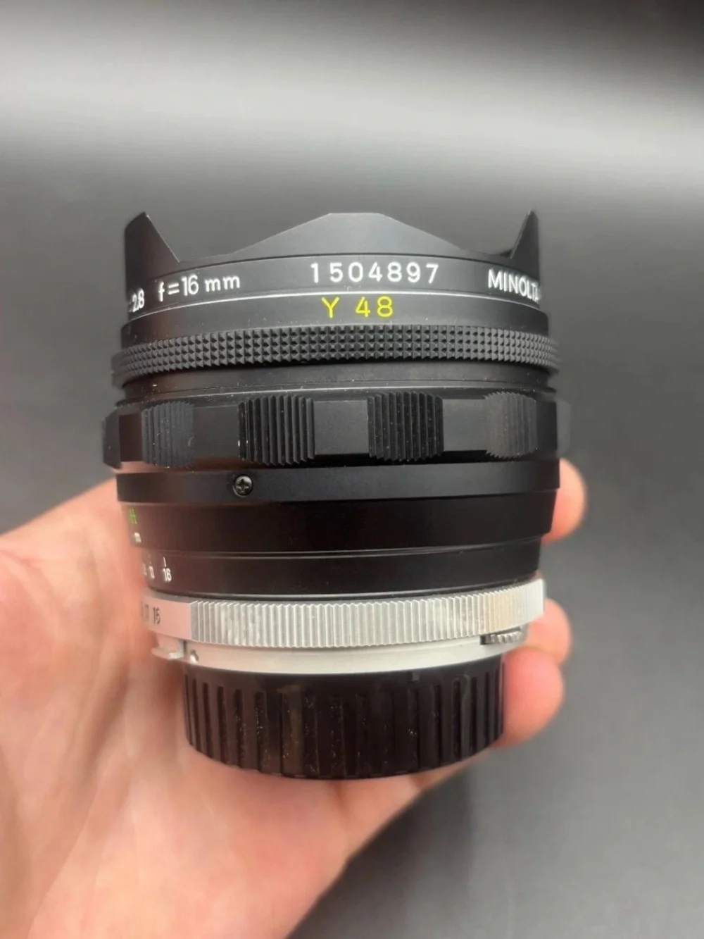 Minolta 16mm f/2.8 MC Fish-Eye Rokkor-OK Lens for MD Mount Includes case and cap