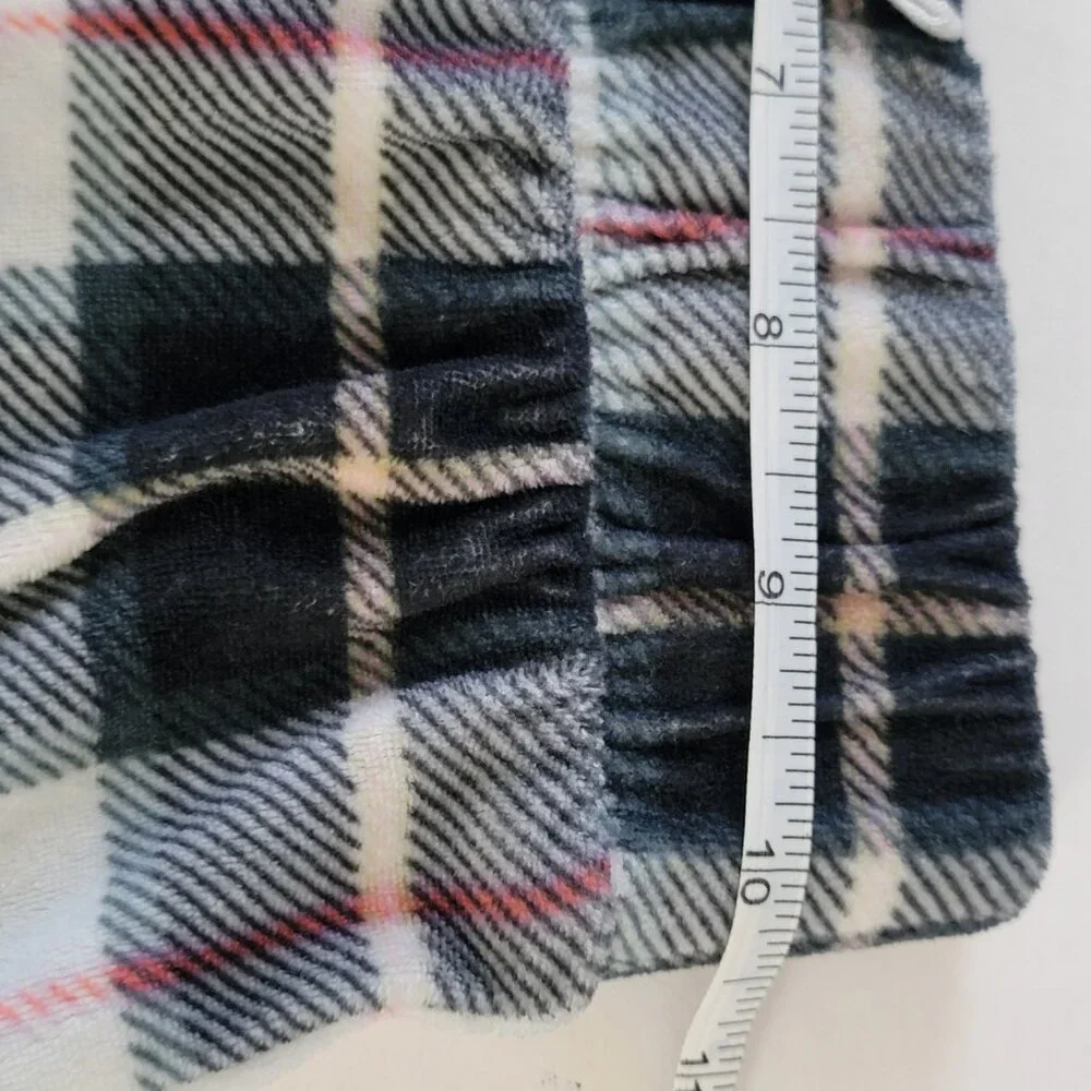 Justice Sleep Pajama Bottoms Plaid Elastic Waist White Black Red Size Small 7-8