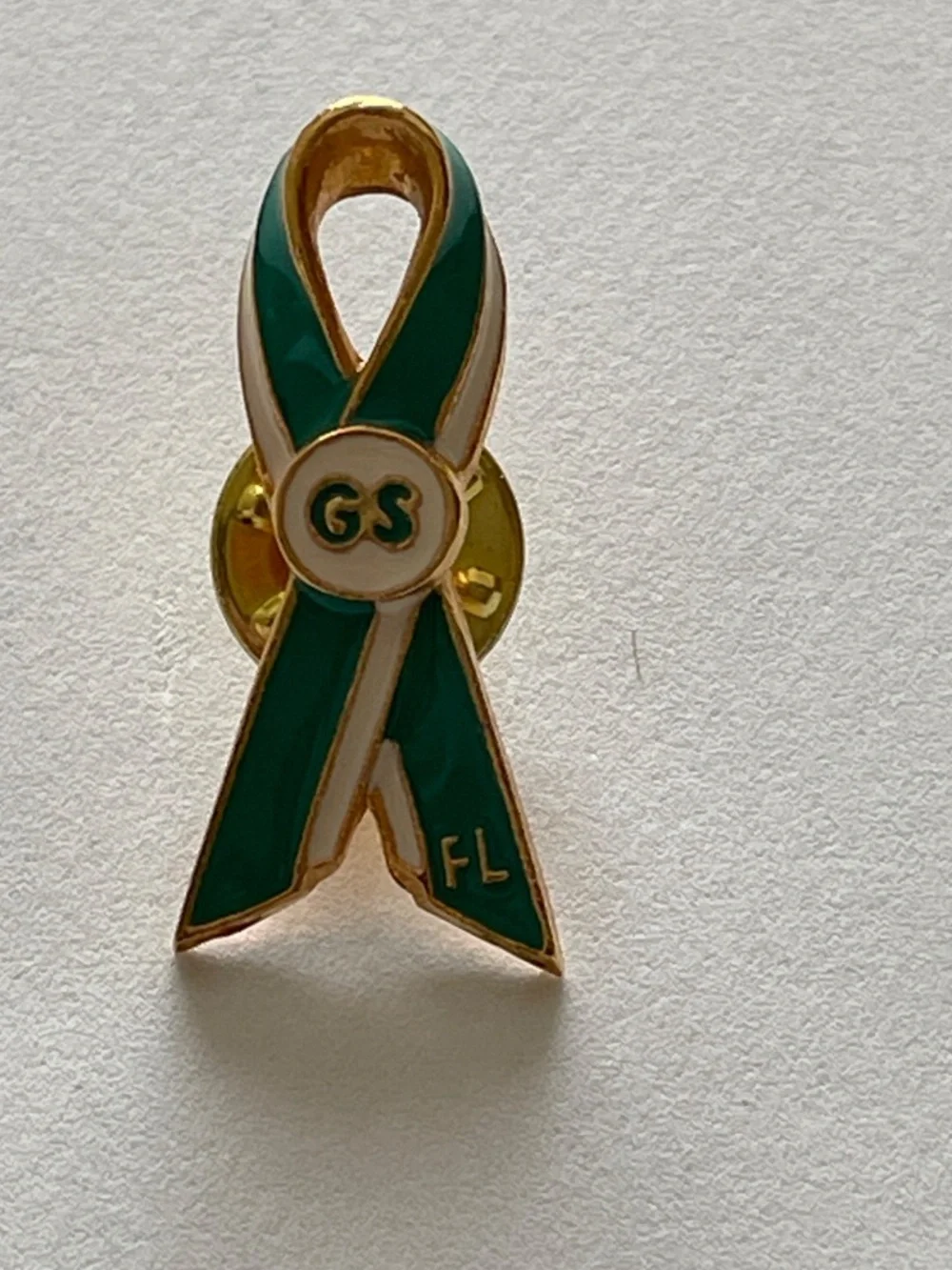 2 Girl Scouts Pins Heart of Florida Palm Tree GS FL Green Ribbon
