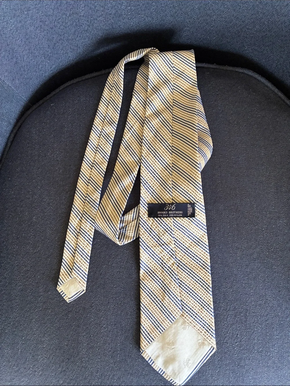 Brooks Brothers Repp Stripe Series Blue and Gold Diagonal Stripe Tie