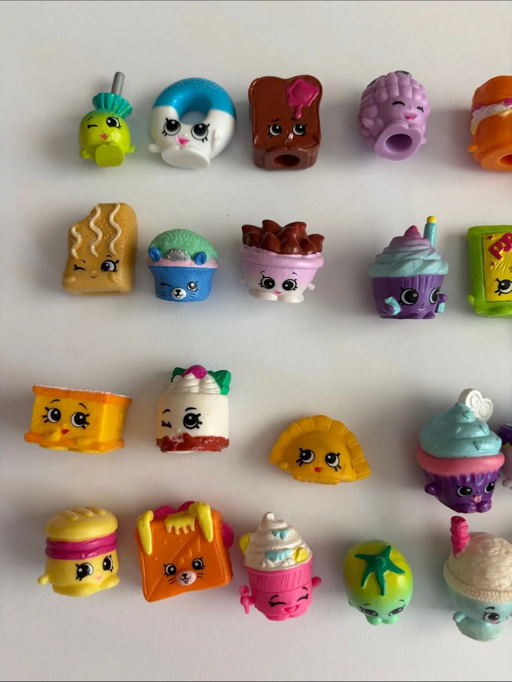 EUC Shopkins Assorted Foods Toy Figures - Multi-Color Collectible Set