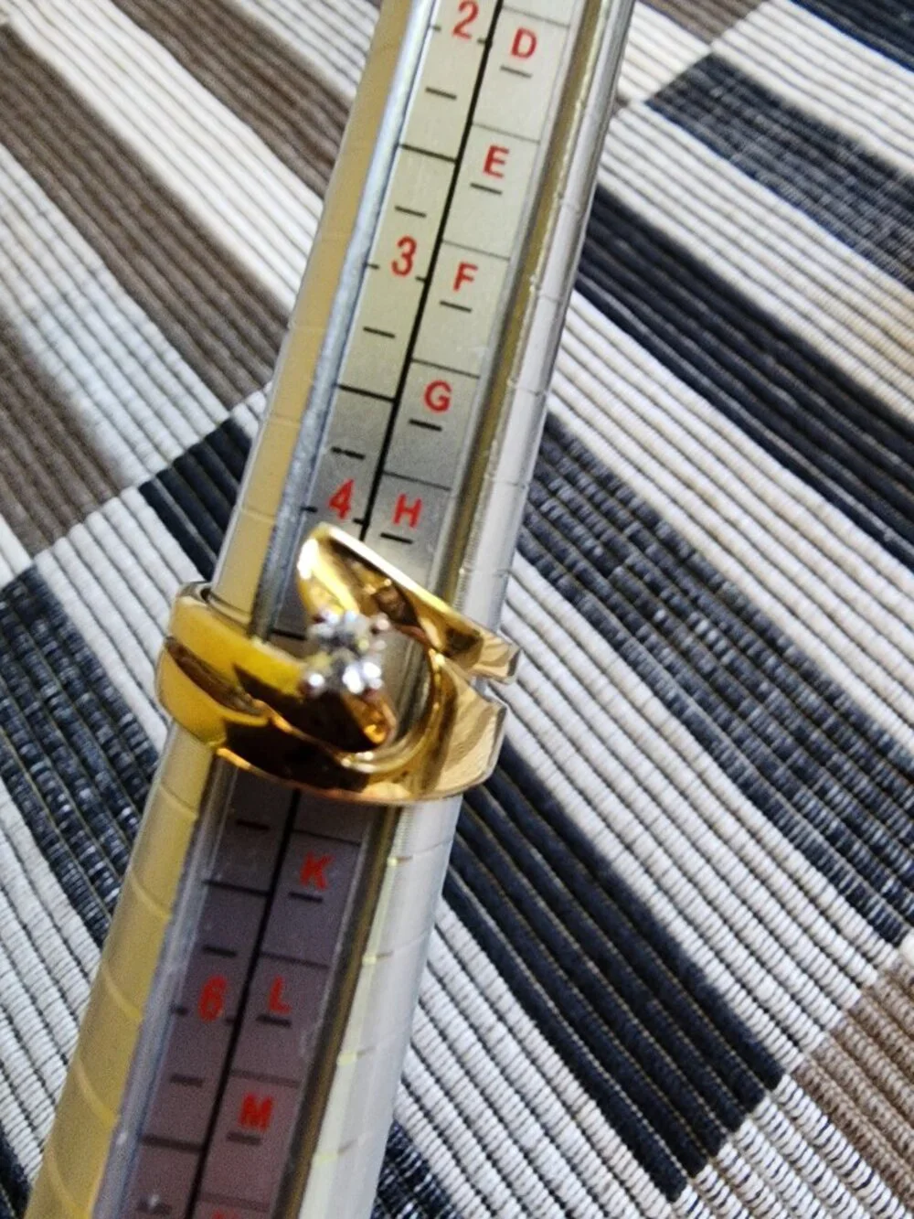 Gold plated with stone ring Size 4 1/2