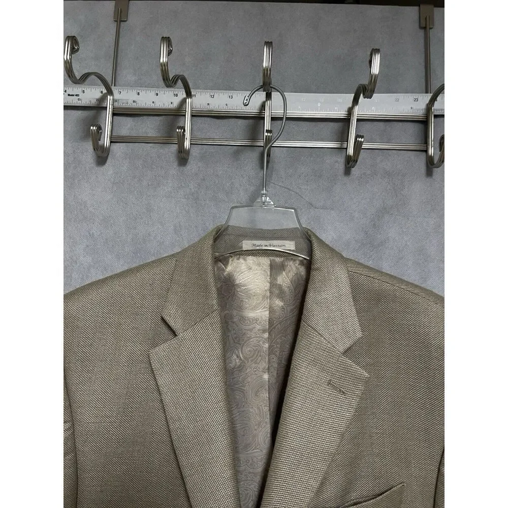 Chaps Blazer Men‎ 42R Beige Linen Blend Ralph Lauren Career Coat Flannel Luxury