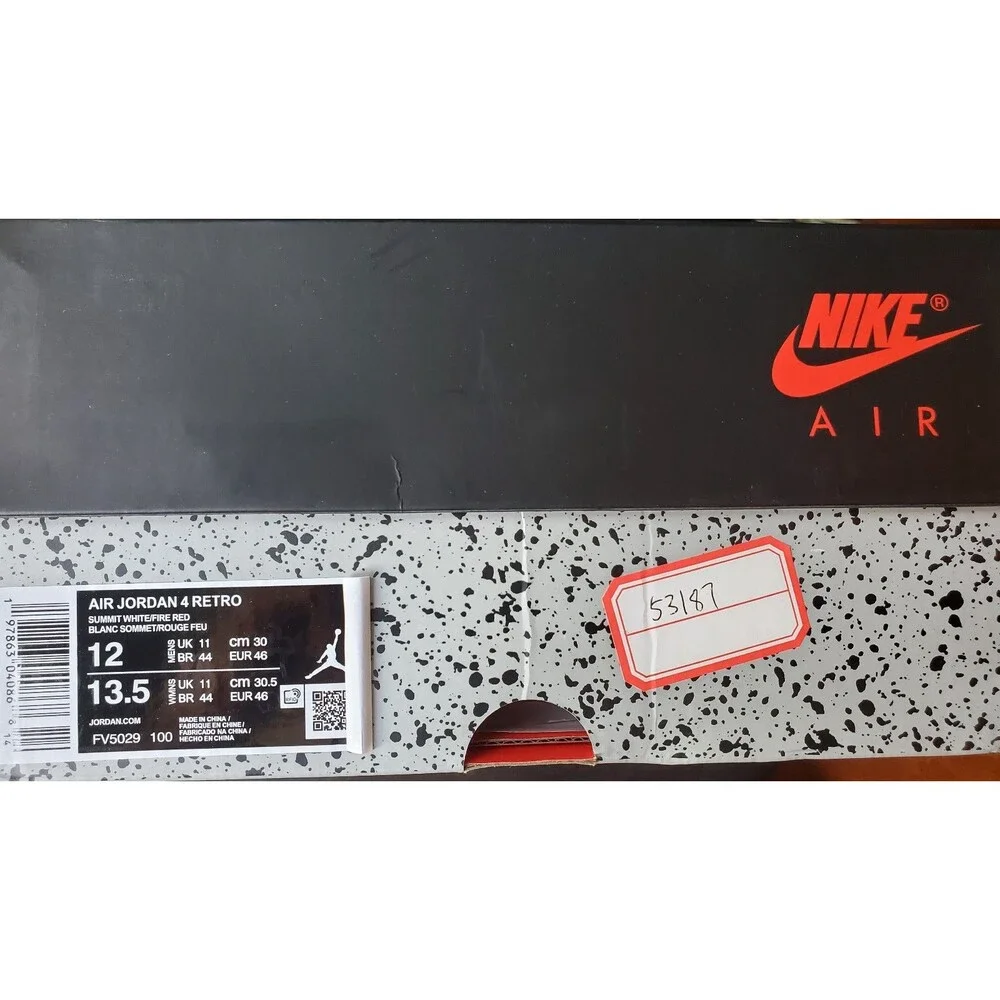 Nike Air Jordan 4 Retro White Cement. Size 10