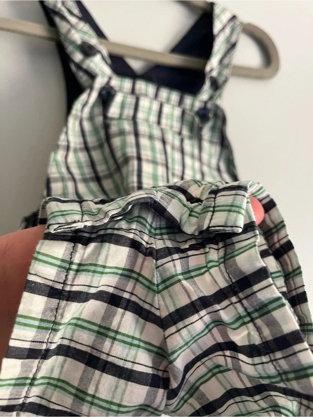 GAP plaid overalls