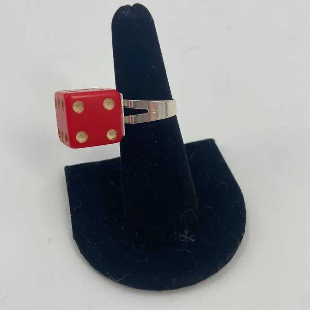 Handmade red D and D dice ring