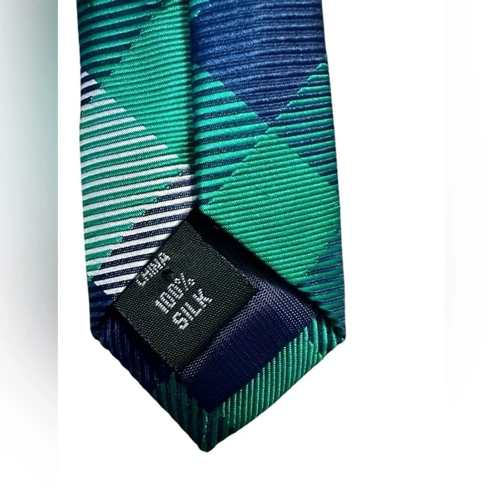 Lord & Taylor Boys Silk Neck Tie - Green and Blue Plaid