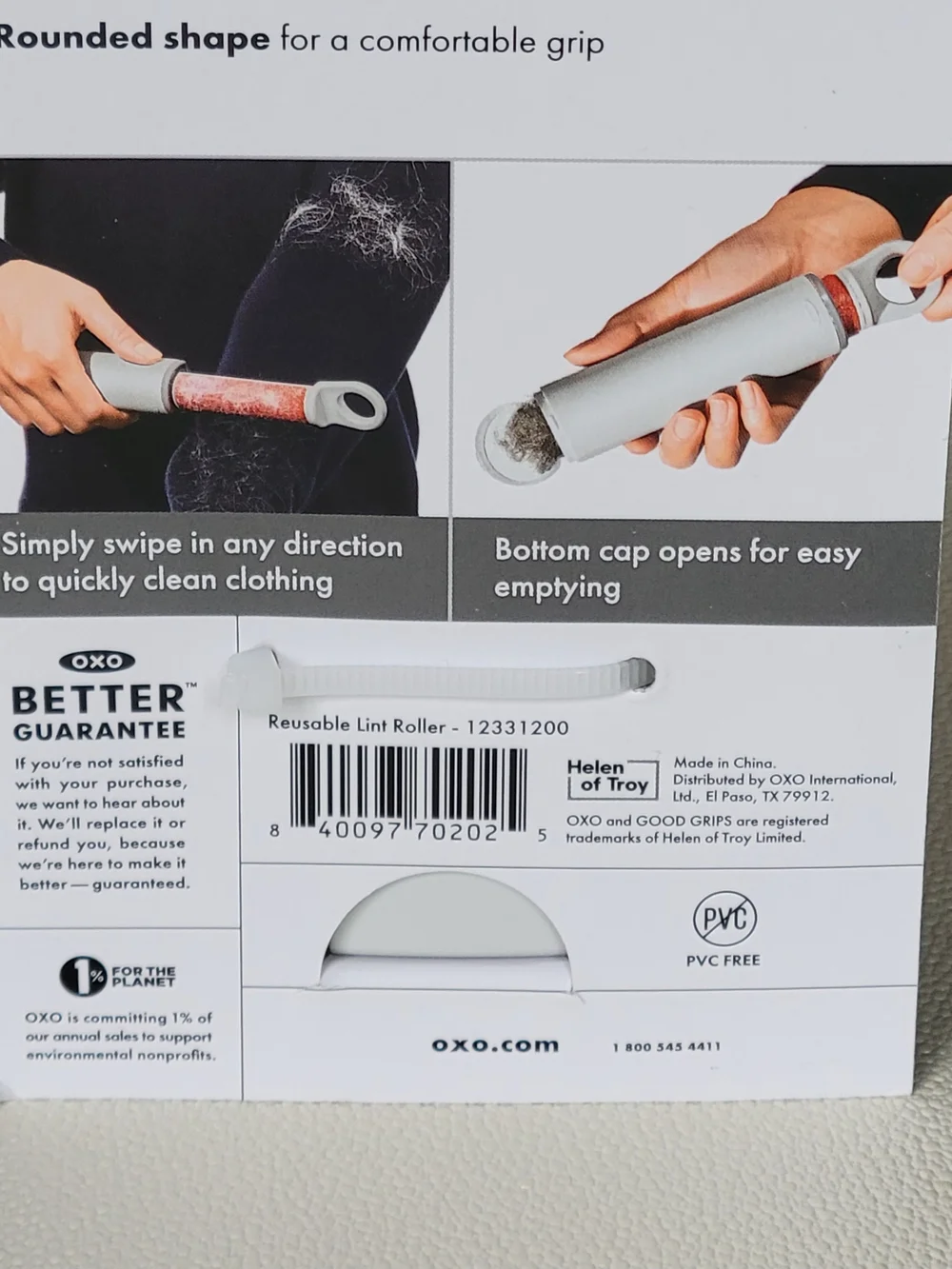 OXO Good Grips Reusable Lint Roller in White with Coral Roller