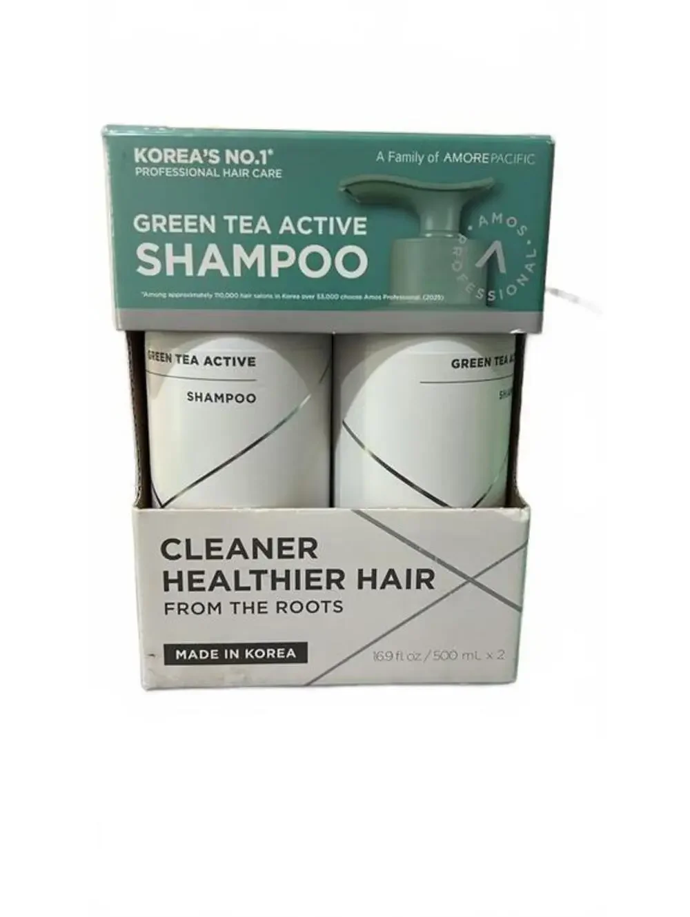 Amos Professional Active Green Tea Shampoo, 2-pack 16.9oz
