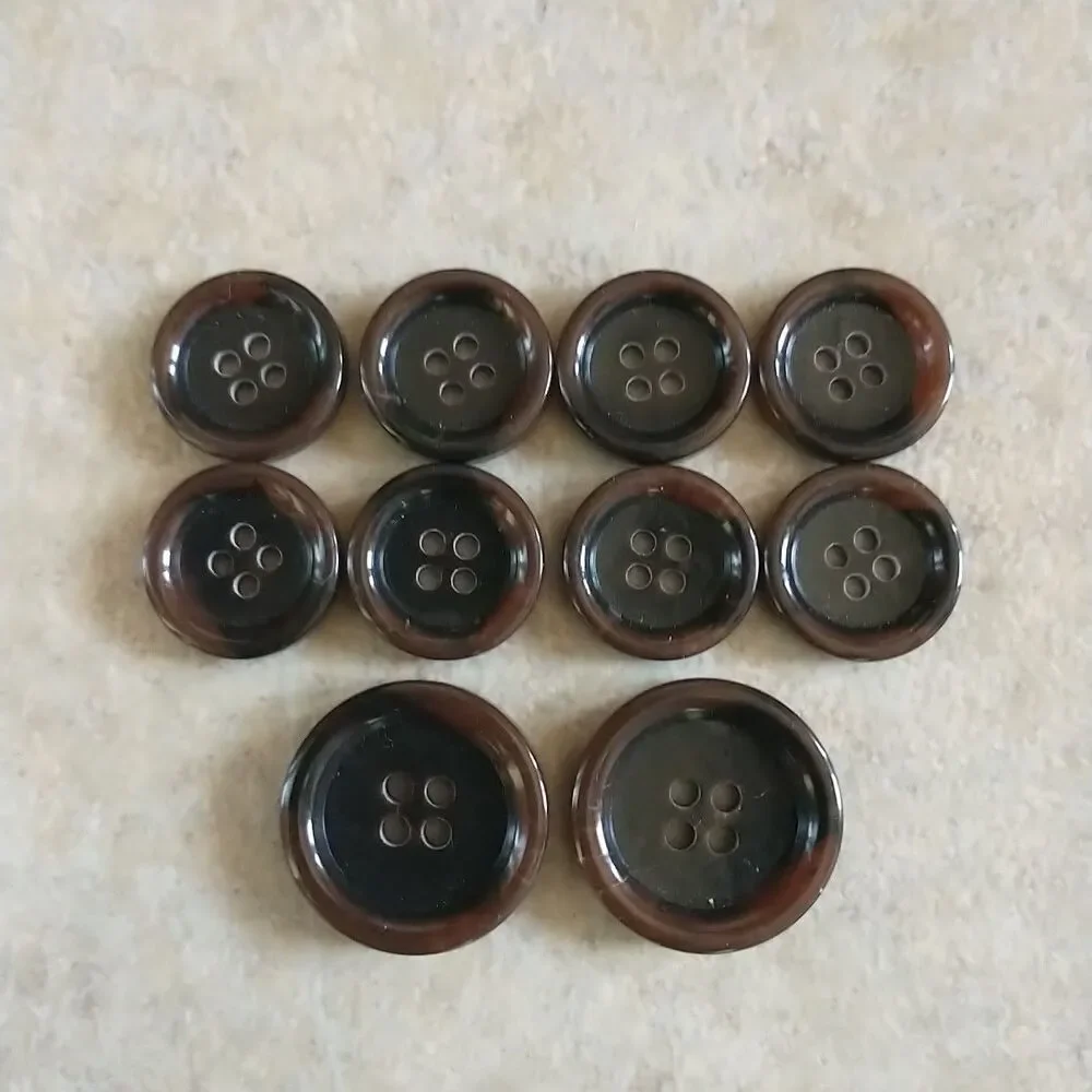 Replacement Buttons For Blazer Sport Coat Browm Black 10x Set