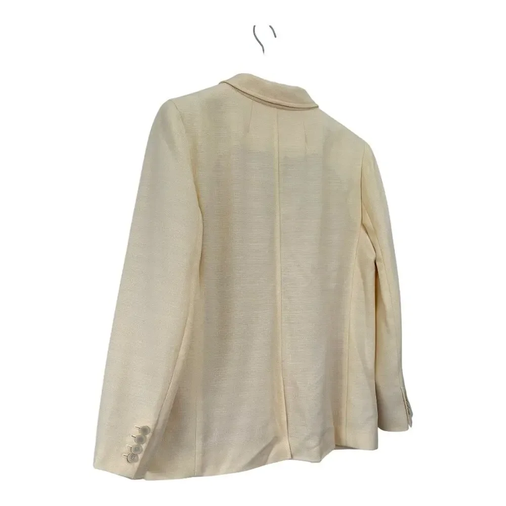 J.Crew Arden Blazer Luster Canvas Sweet Meringue Yellow Size 12
