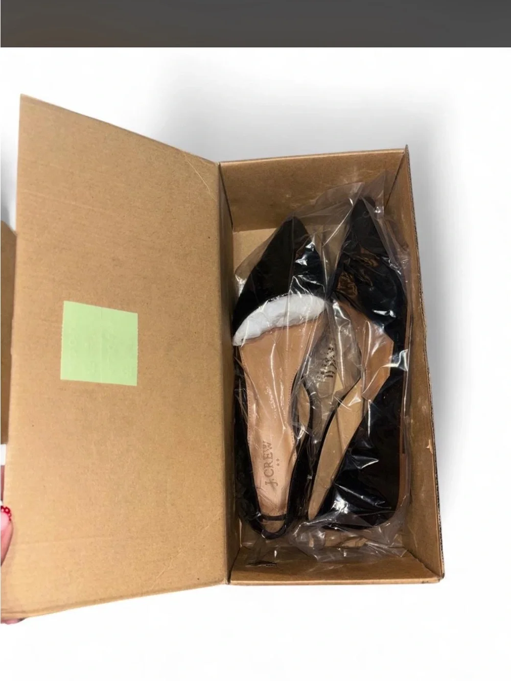 J. Crew Black Suede Pointed D'Orsay Flats with Leather Insole