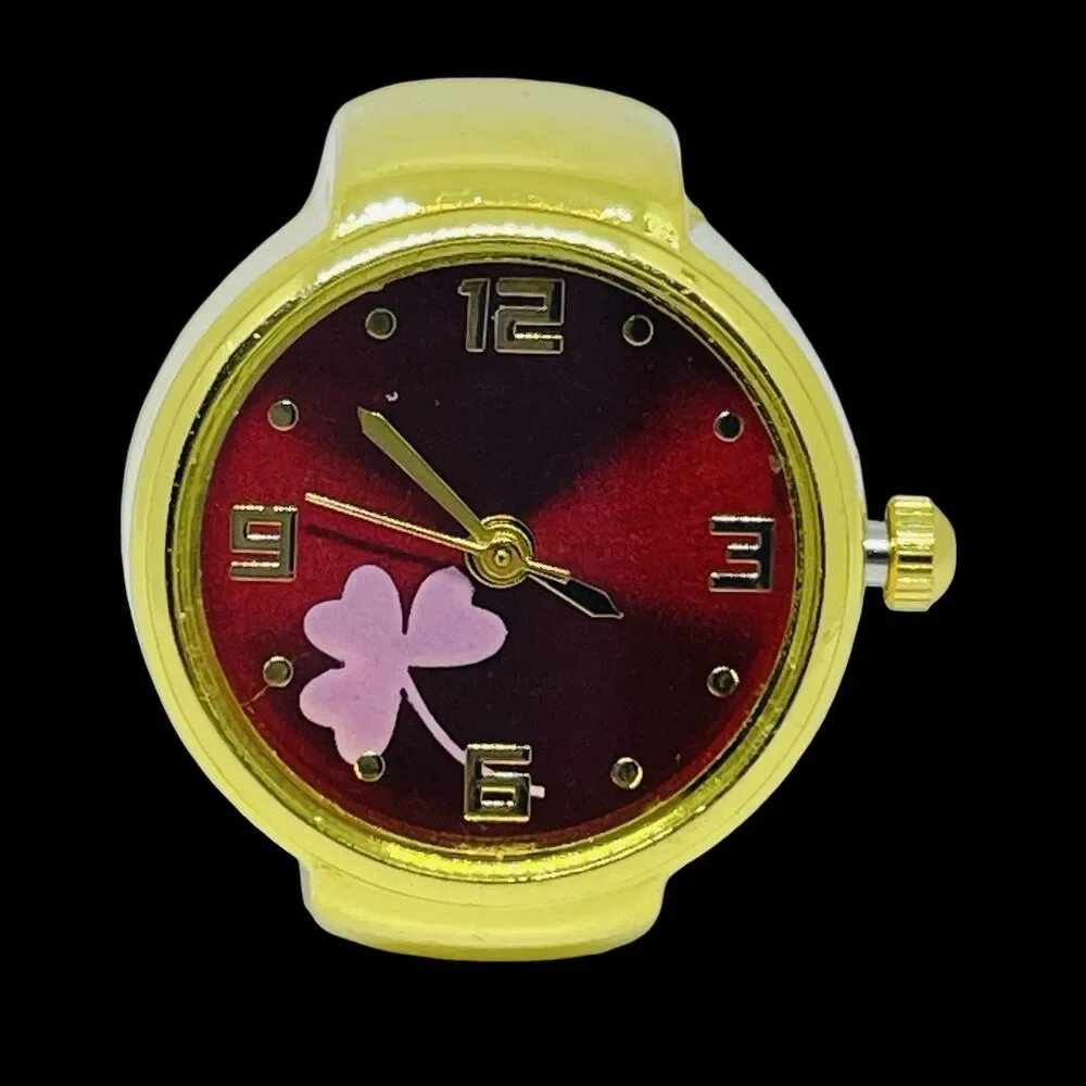 BOZHI Ring Watch Gold Design With Crystals New