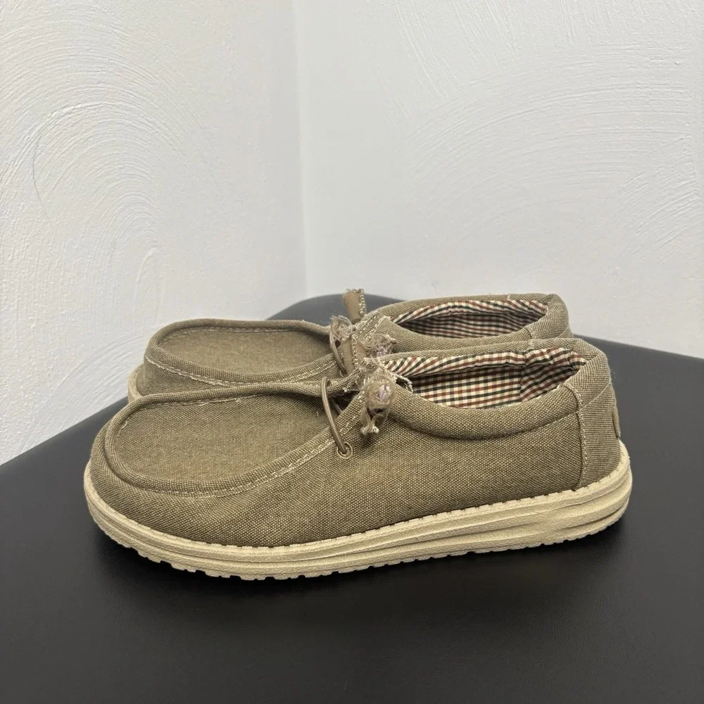 Hey Dude Wally Canvas Nut Men's‎ Slip On Shoes Size 6 Women's Sz 8