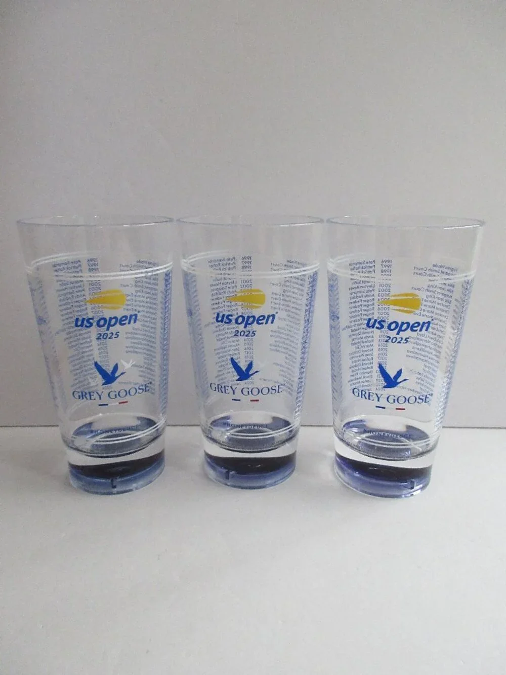 Grey Goose Vodka 2025 US Open Tennis Honey Deuce Acrylic Souvenir Cup Set of 3