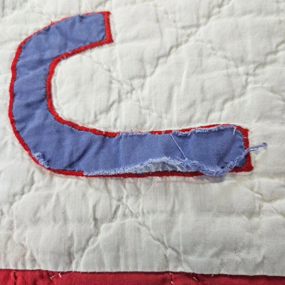 ABC handmade sampler quilt, twin