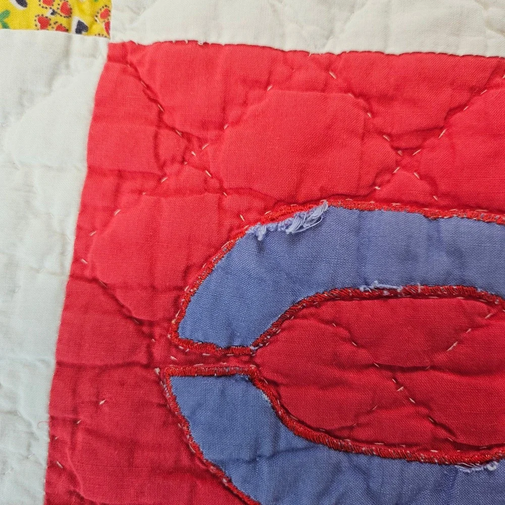 ABC handmade sampler quilt, twin
