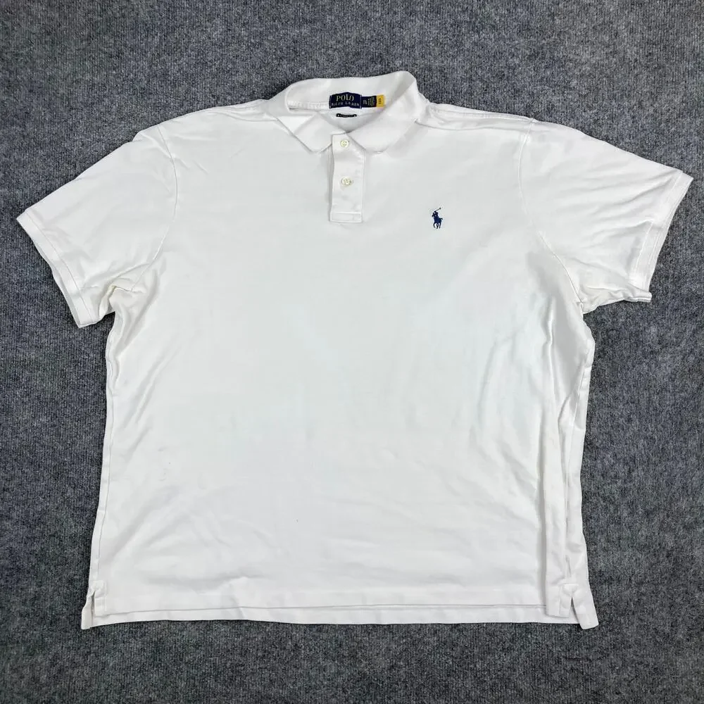 Polo‎ Ralph Lauren Polo Mens XXL White Classic Fit Short Sleeve Embroidered