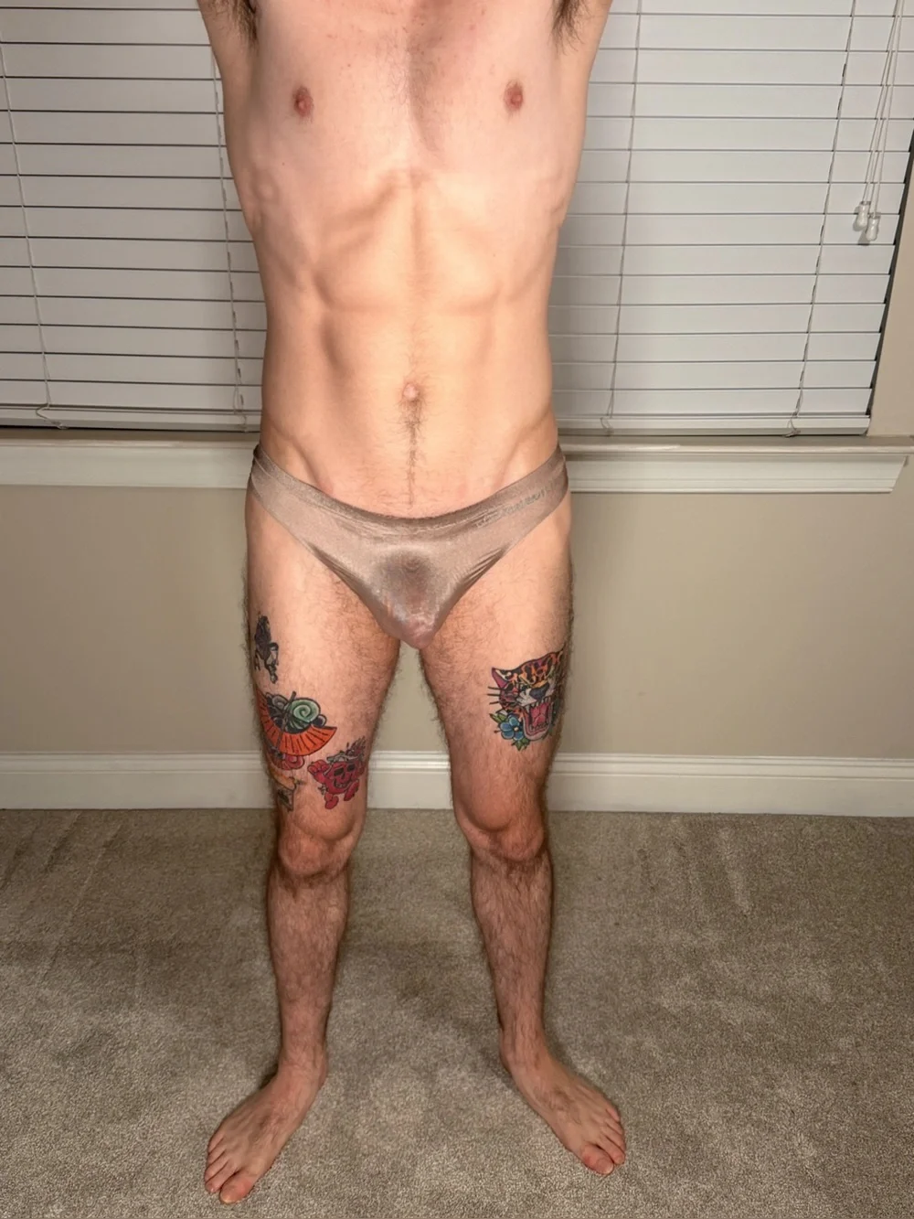 Men's Nude/Tan Seamless Stretch Thong