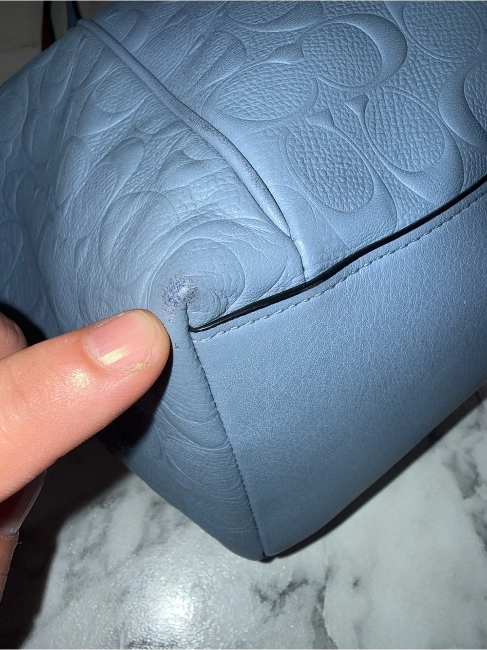 Coach embossed leather