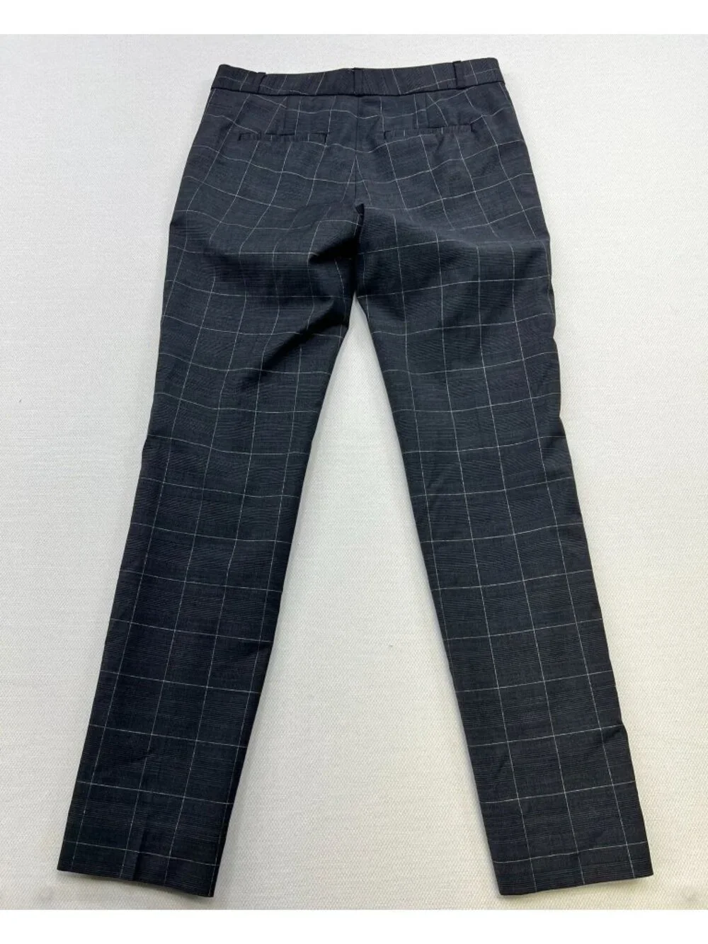 Banana Republic Womens Wool Blend Flat Front Trouser Dress Pants Size 2 Plaid
