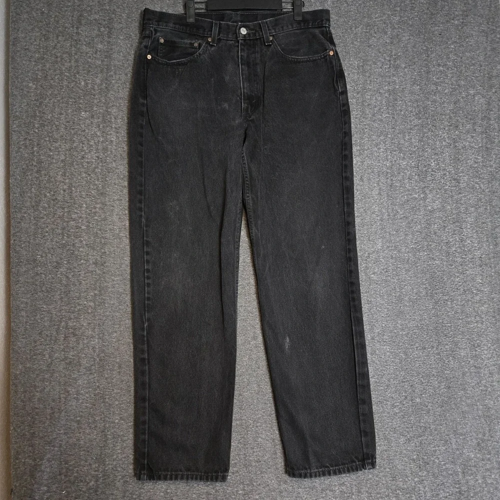 Levis 550 Jeans Mens 36x34 Black Relaxed Fit Tapered‎ Leg Zip Fly 5 Pocket Denim