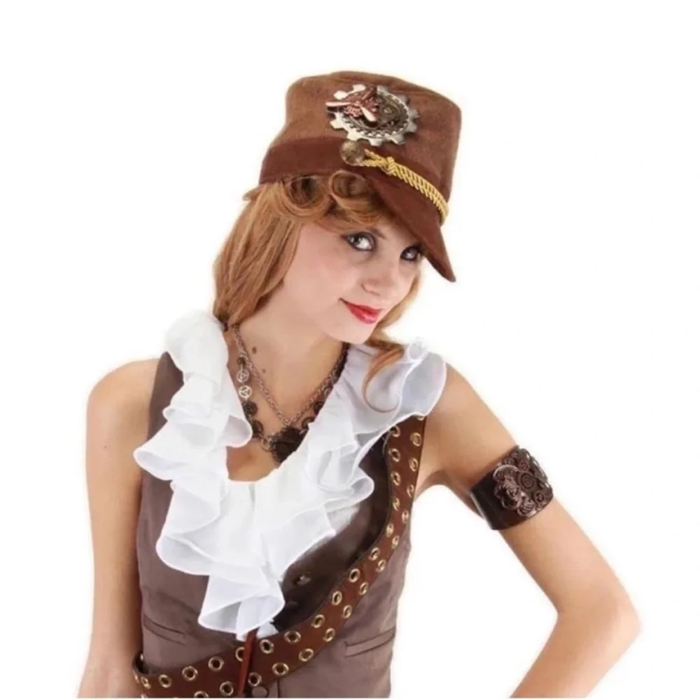 Elope Steamworks Steampunk Cadet Brown Hat Adult