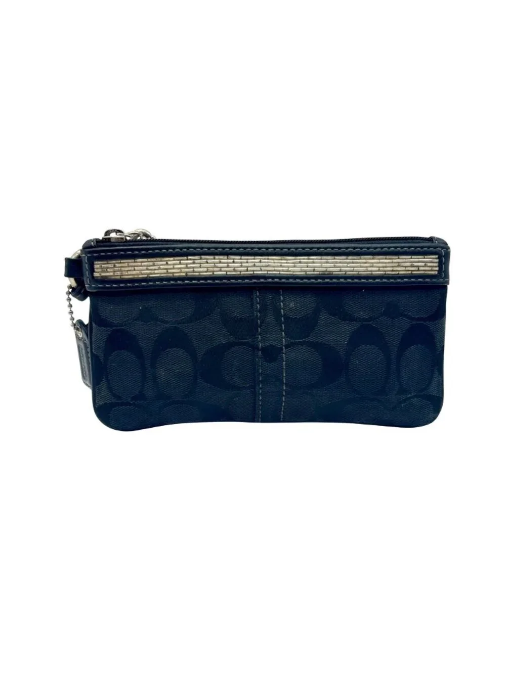 Coach Black Signature Canvas Small Wristlet Wallet