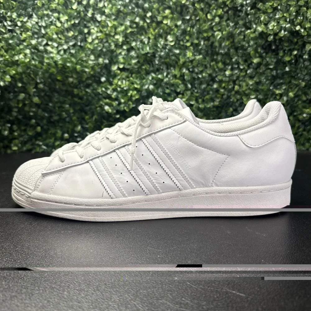 Adidas Superstar Mens Size 12 Triple White Athletic Lifestyle Shoes Sneakers