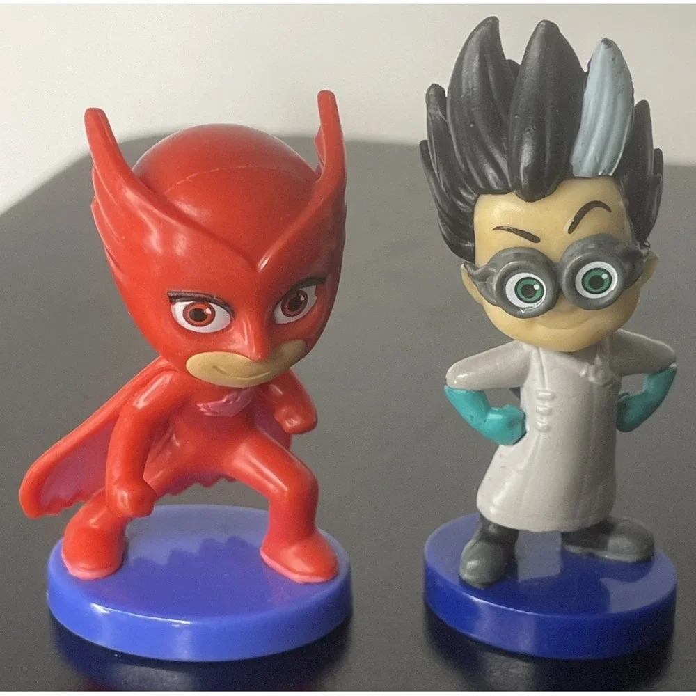 PJ MASKS FIGURES LOT OF TWO, OWLETTE And ROMEO, Cake Toppers, Just Play LLC