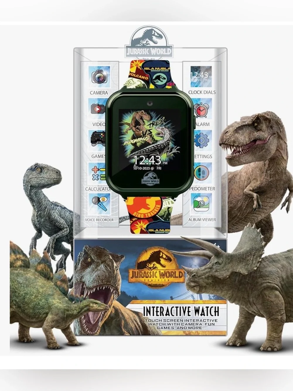 Jurassic World Kids Interactive Smart Watch with Touchscreen, Camera, Games,