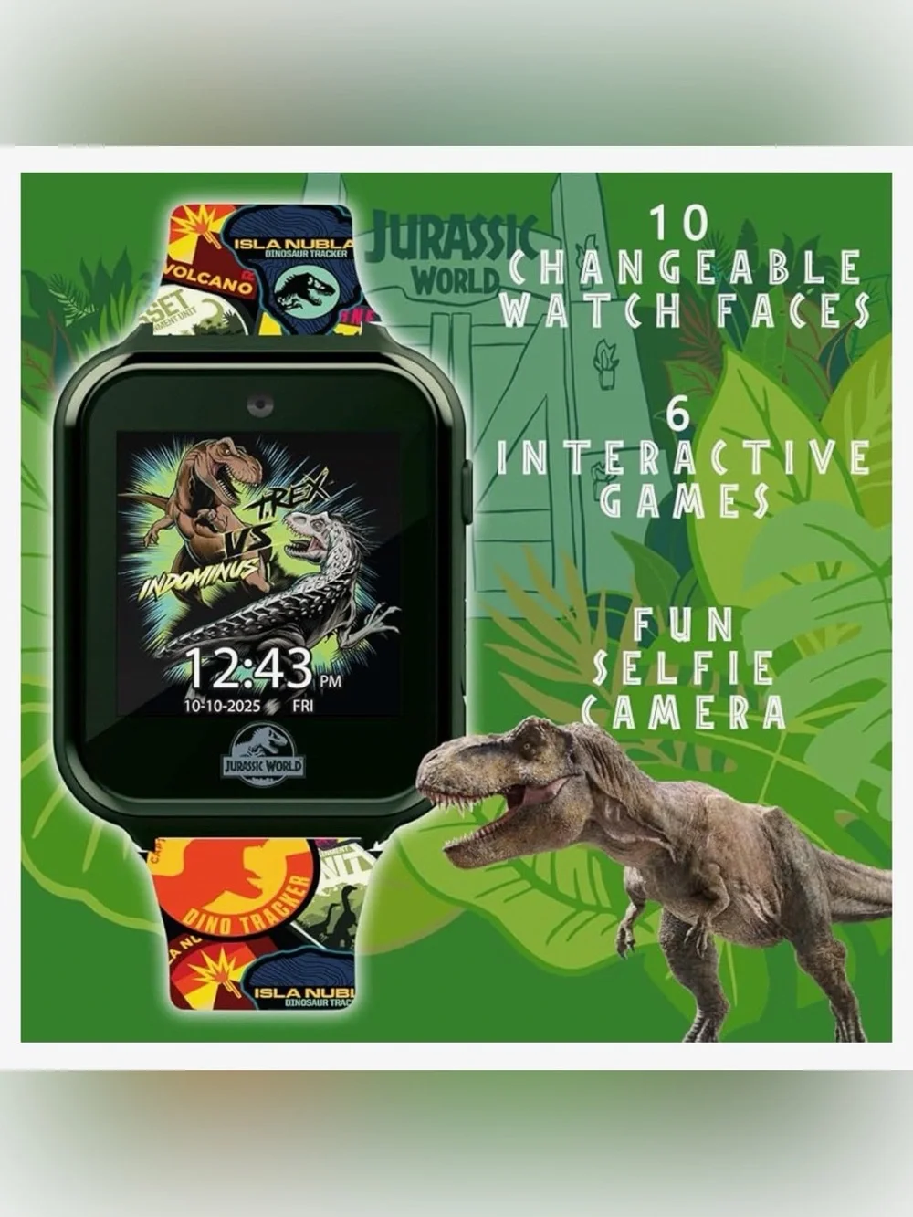 Jurassic World Kids Interactive Smart Watch with Touchscreen, Camera, Games,