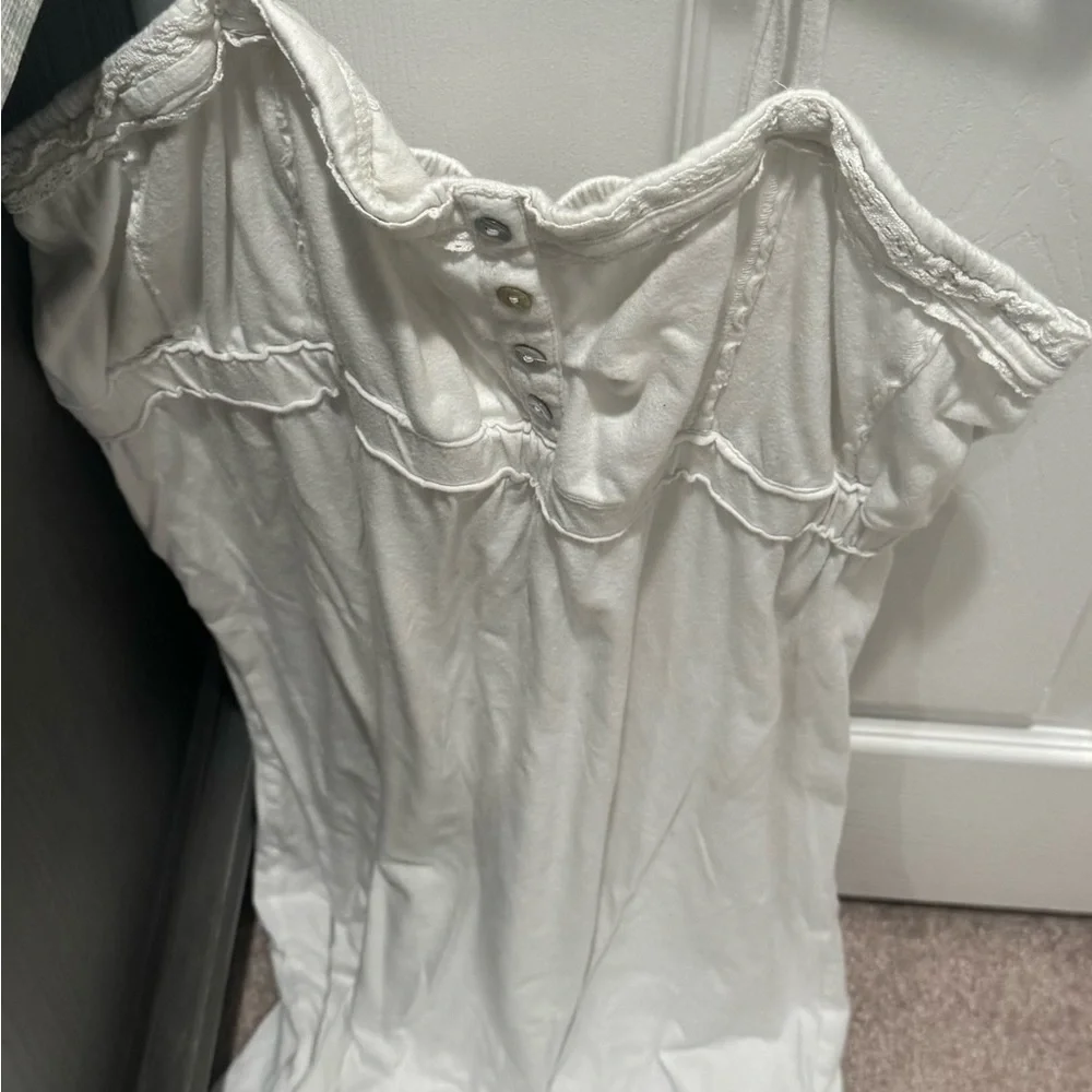 White spaghetti strap  Cotton Blend dress