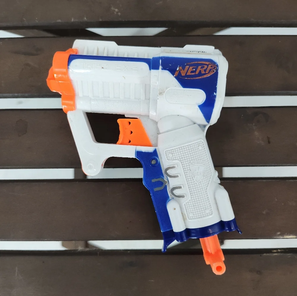 Nerf N strike Elite Triad EX-3 Blaster - White, Blue, Orange