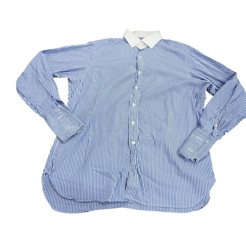 Polo Ralph Lauren Mens Classic Fit Striped Collar French Cuff Shirt 16.5