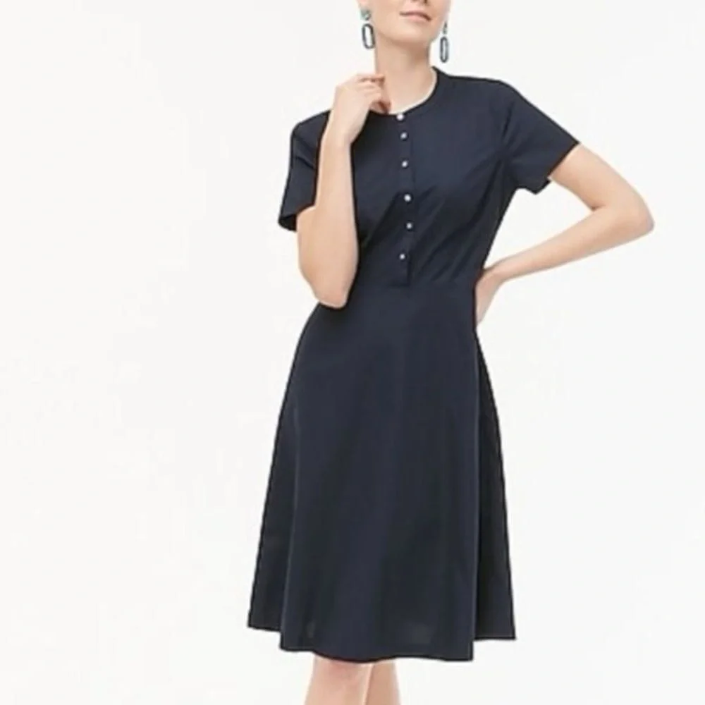J Crew Button-down Shirt-dress In Cotton Poplin‎