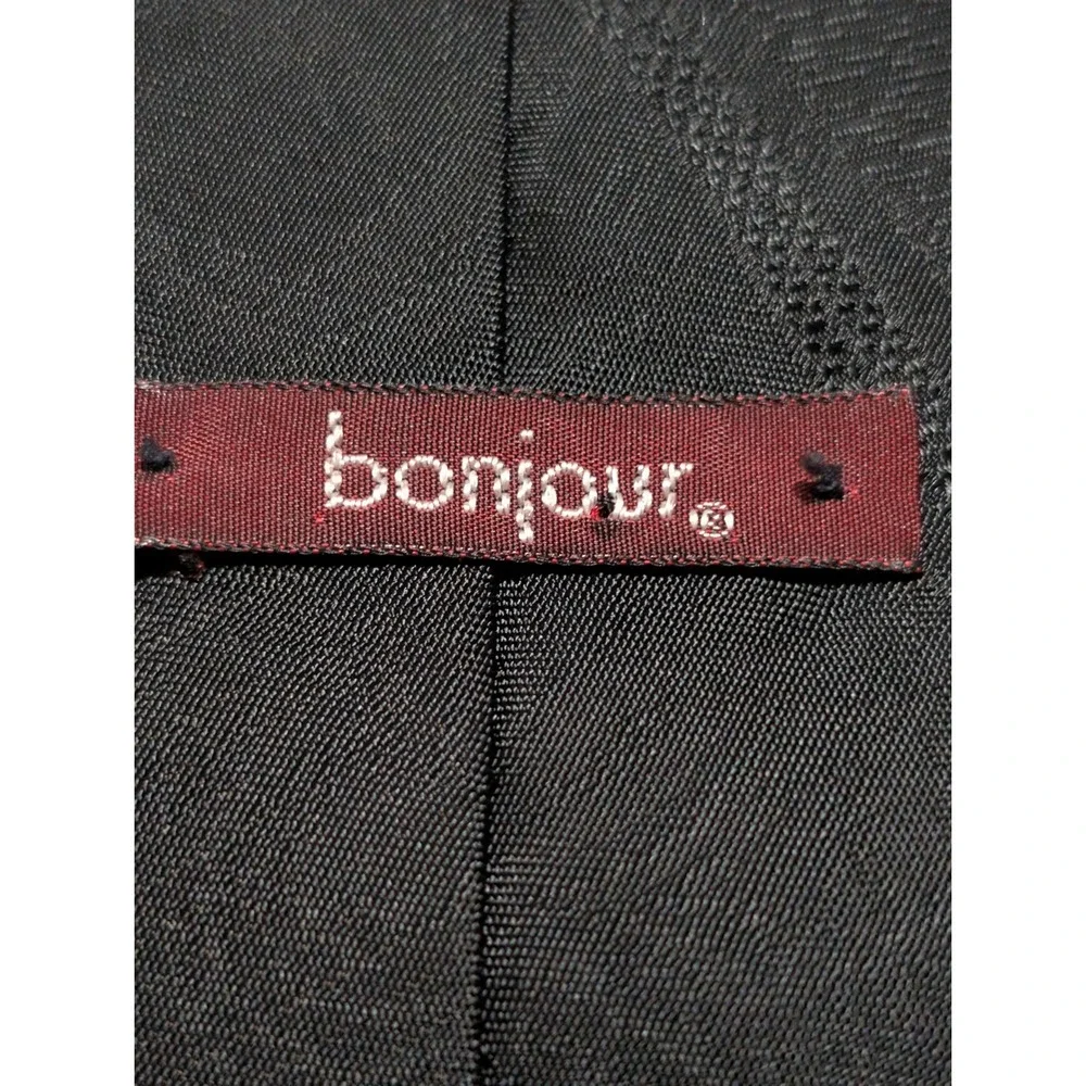 Bonjour‎ Necktie Mens OS Black Red Gold Harlequin Colorblock Jacquard USA Made