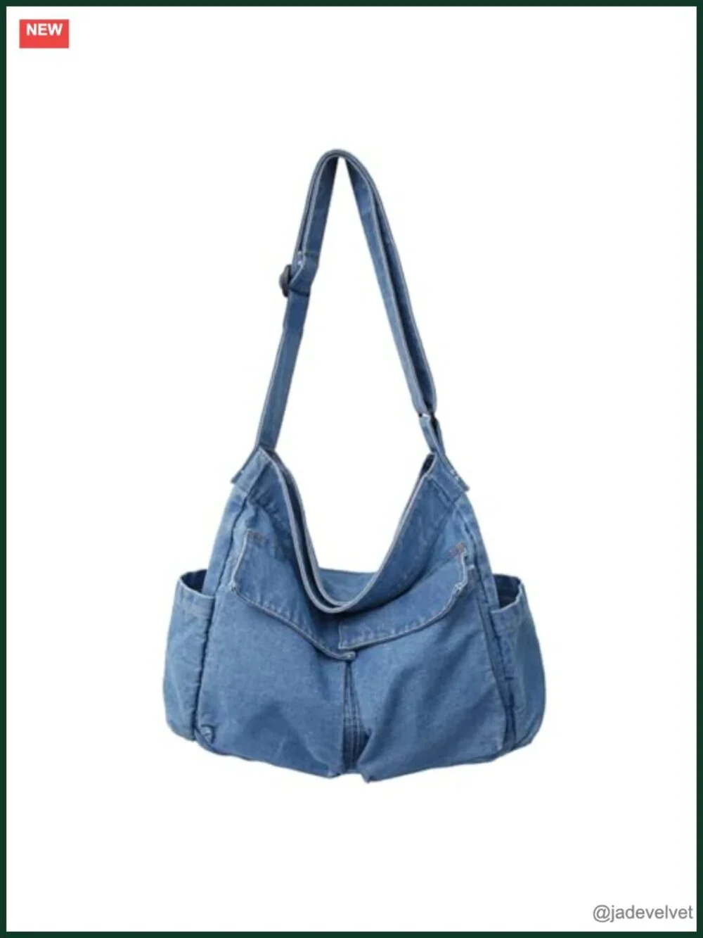 Denim Canvas Messenger Bag Tote Crossbody Adjustable Strap