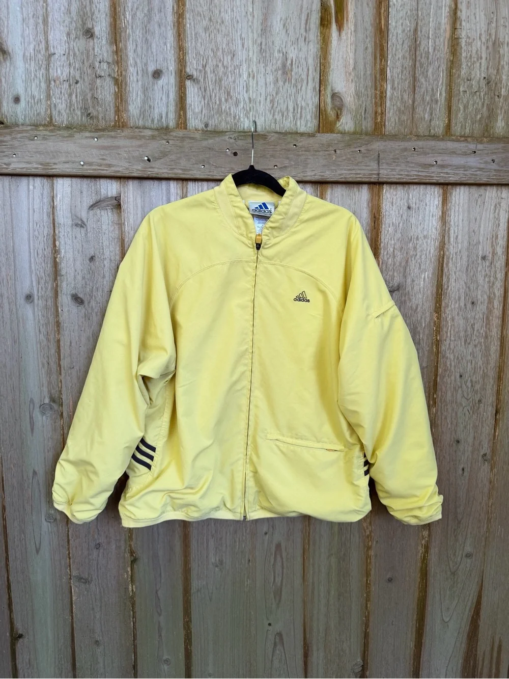 Adidas Vintage Lightweight Yellow Windbreaker Track Jacket Size L