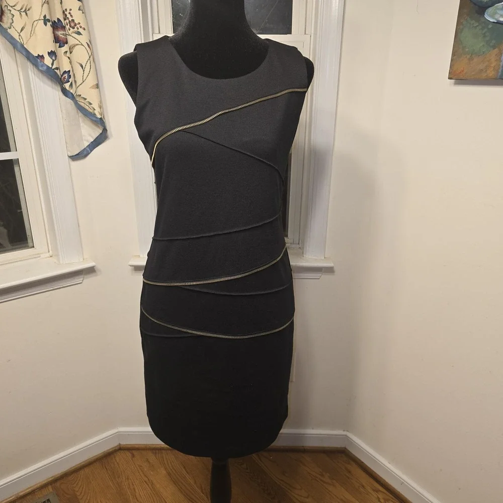 Michael Kors Women's‎ Zipper Dress Sheath Sleeveless Black Size 4