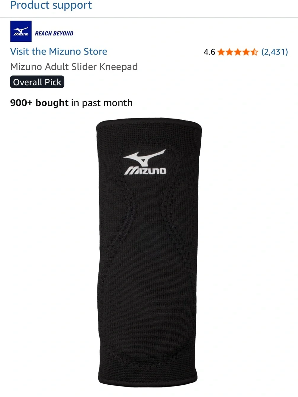 Mizuno Black Wrist Support Sleeve with White Logo