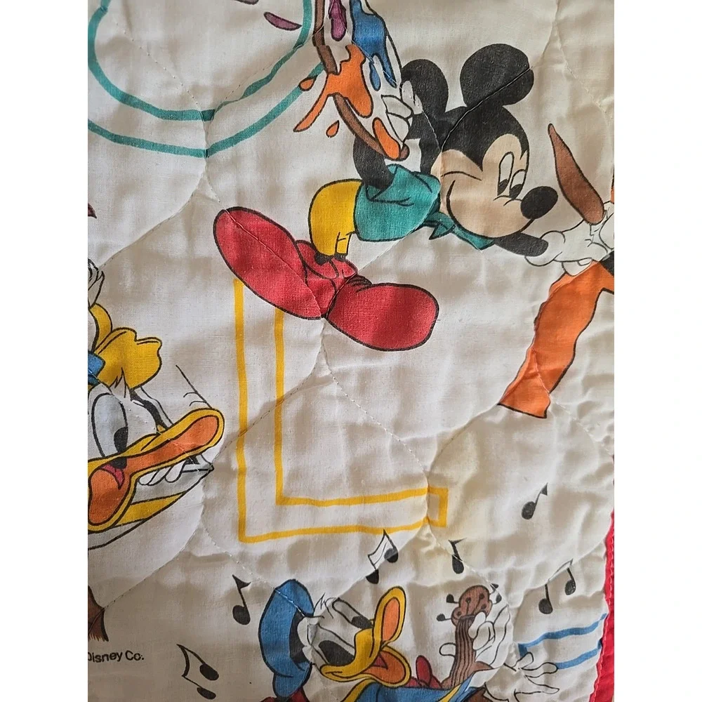 Vintage‎ Dundee Micky Mouse ABC Alphabet Quilted Baby Bedding Blanket 39