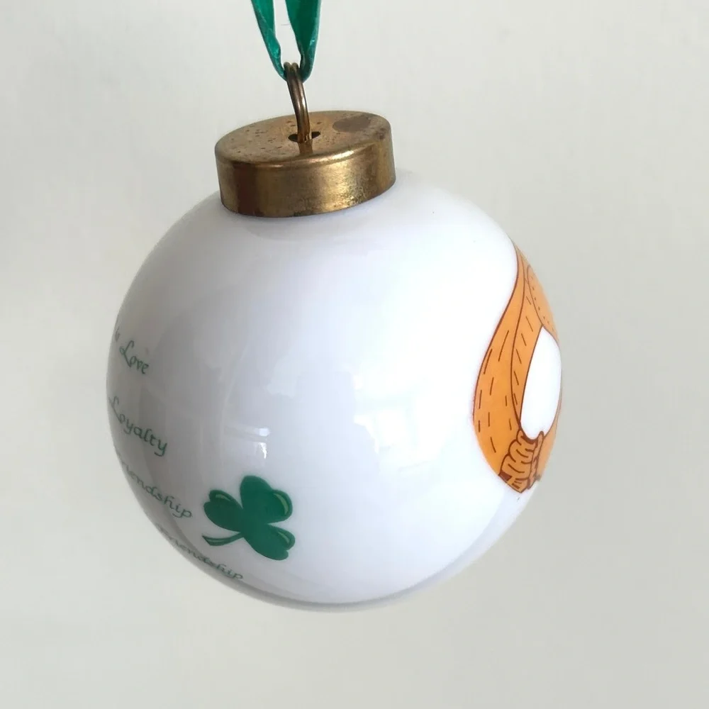 Vintage Irish Claddagh Ceramic Ornament w/ Original Box