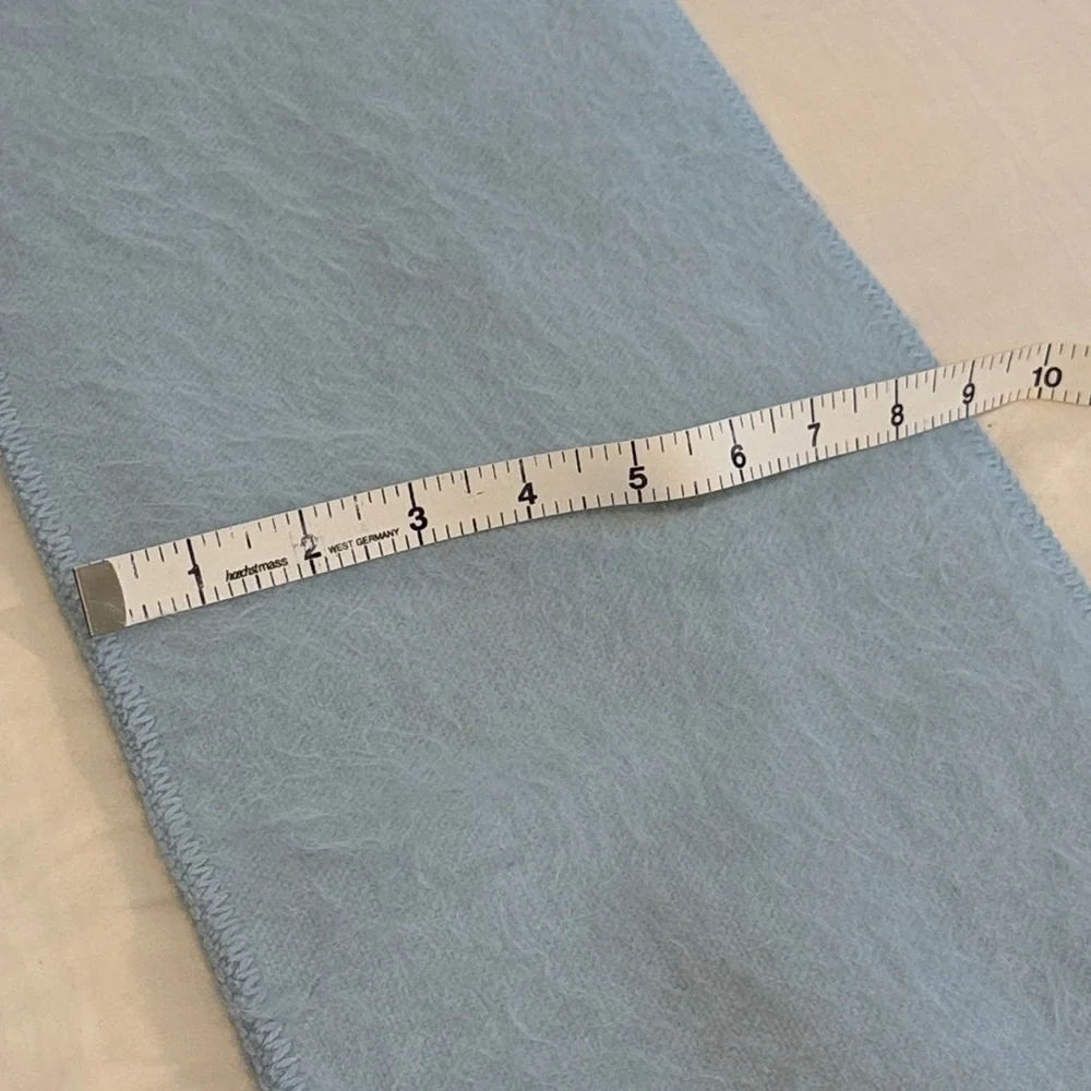 Alpaca Fur Light Blue Fringed Scarf Made In Peru