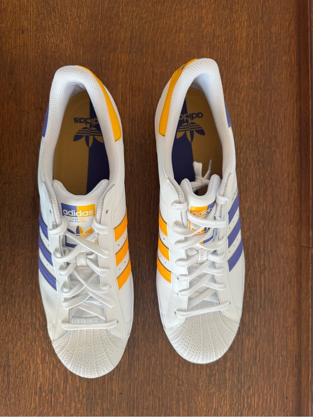 Adidas Originals Superstar Lakers FX5529 White Purple Gold Men’s Size 18 Rare