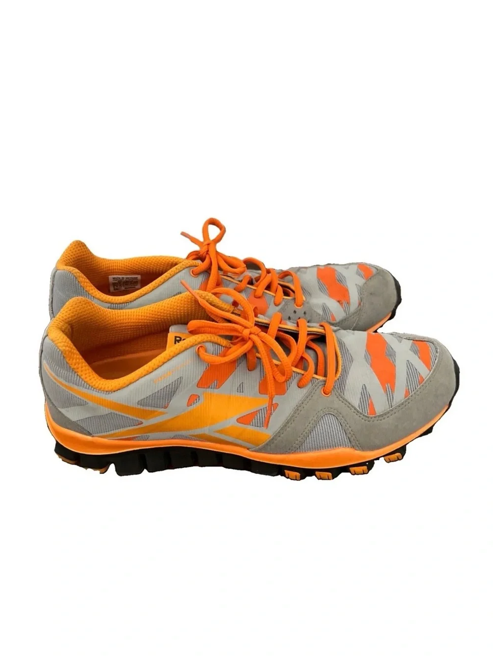 Men's Gray and Orange Running Shoes Reebok Sz.9