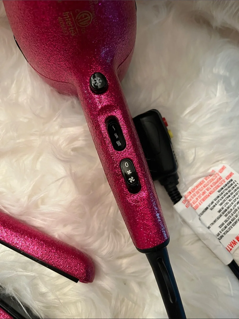 Juicy Couture Sparkling Fuchsia Hair Dryer and Flat Iron Set